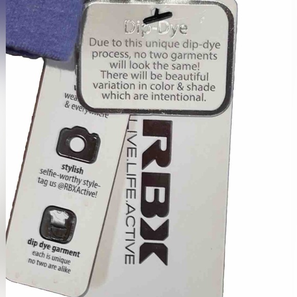 RBX $58 NWT Ombre Dip Dye French Terry Hoodie Lavender Hooded Top Shirt - Picture 6 of 7